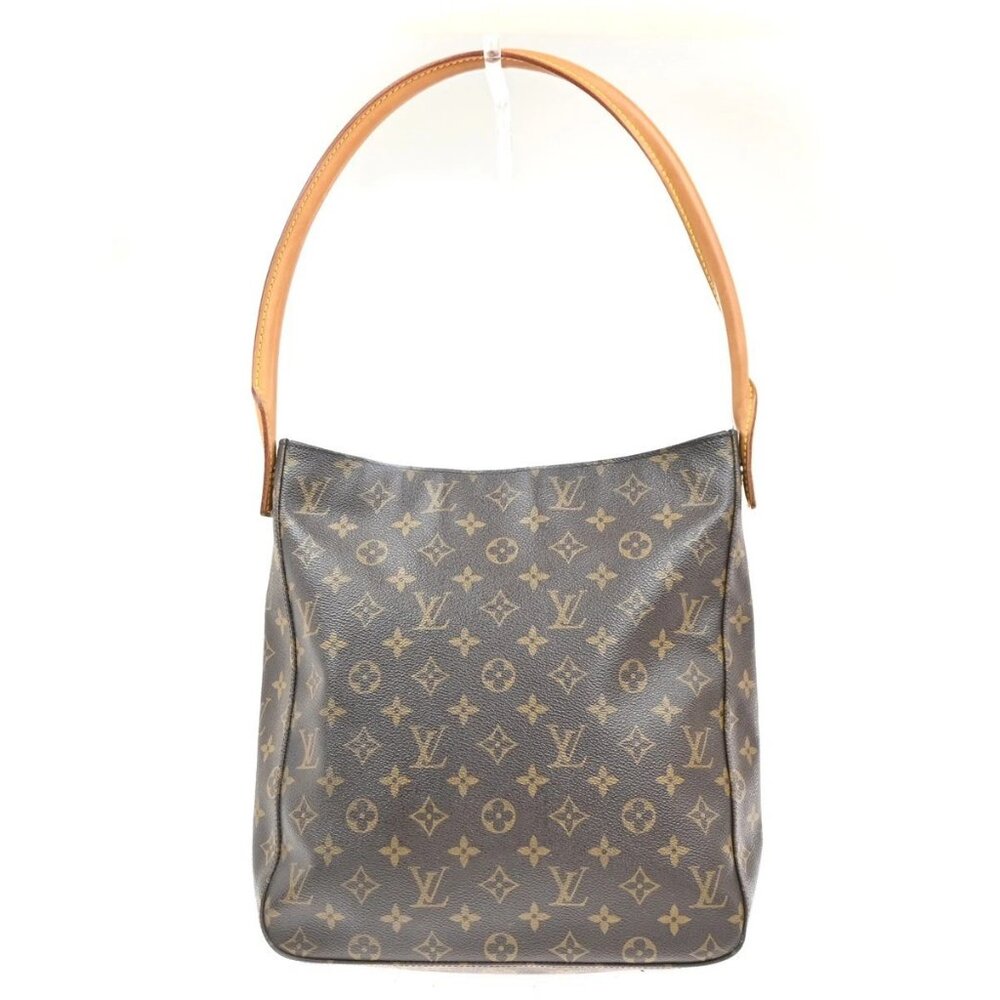 LOUIS VUITTON Logo Looping GM Shoulder Bag Monogram Leather Brown M51145 31MA310